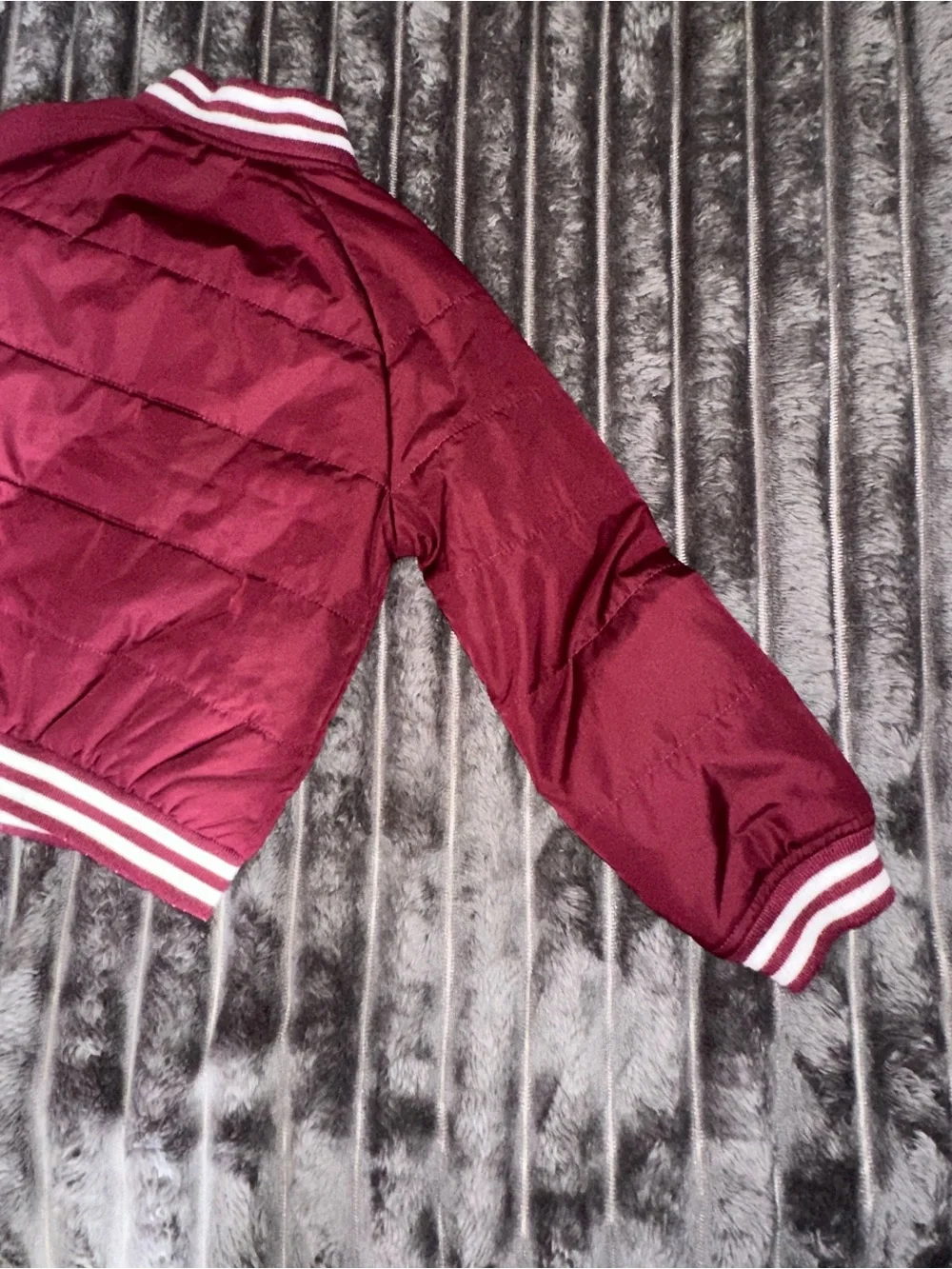 Children’s Place Toddler Burgundy Quilted Bomber Jacket